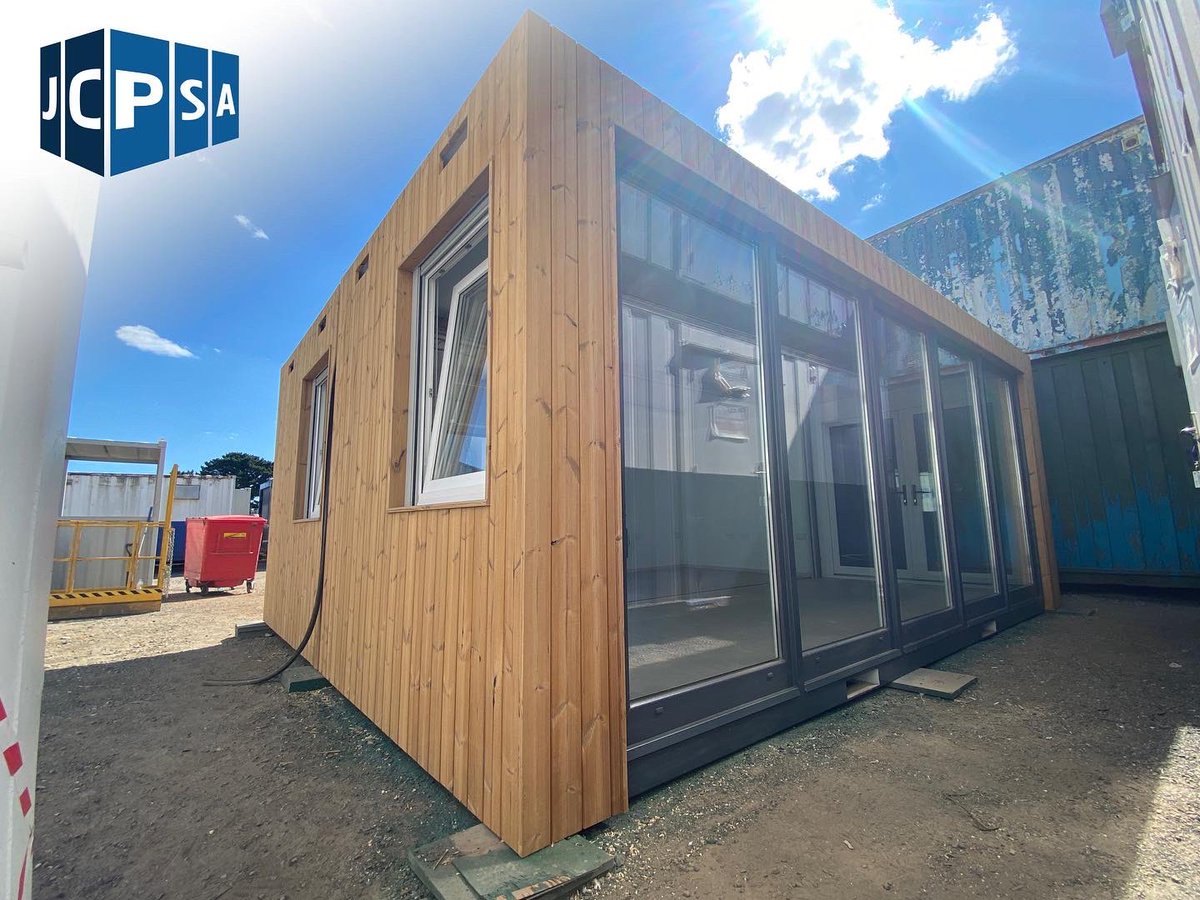 jcpsaltd's tweet photo. ✨ Brand new #CTX 2-Bay #Modular Office, with a #JCPSA bespoke custom timber clad exterior and double glazed window wall 🤩 Ready to be transported and installed ✅

Enquire now for your free quotation 📩

#modularbuilding #modularconstruction #containex #sitecabin #siteoffice https://t.co/F0truzUEui