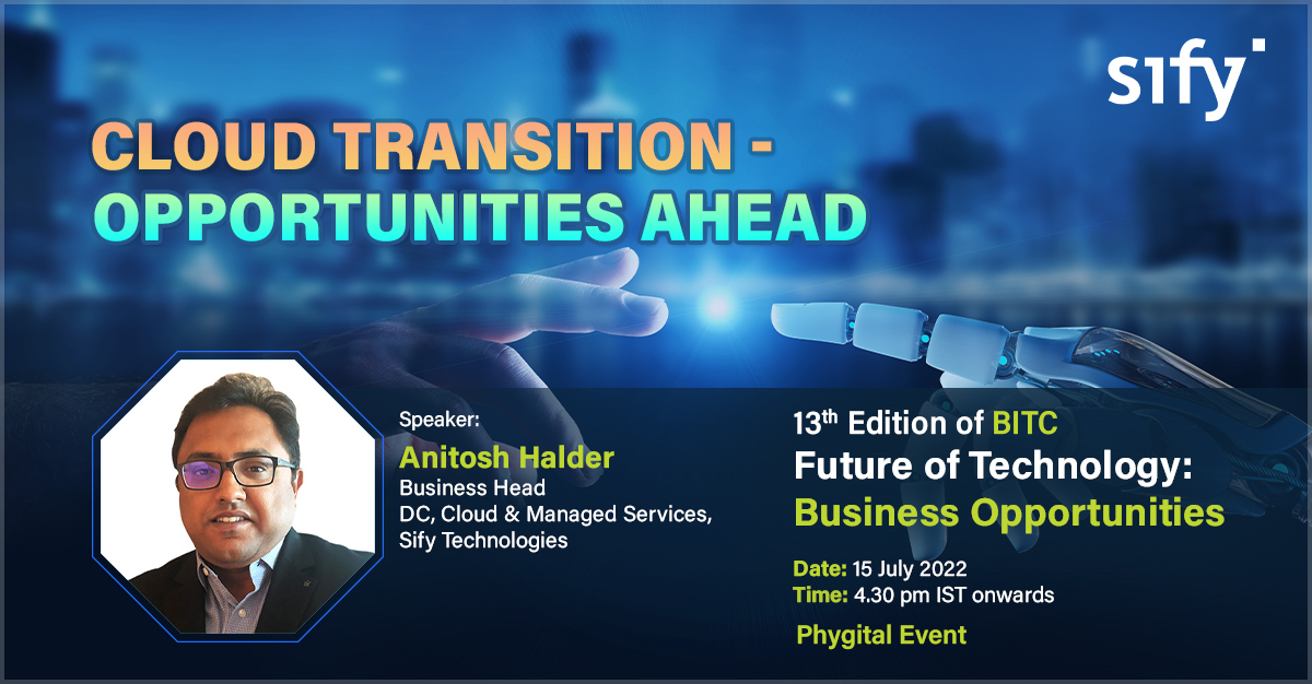 sifytech's tweet photo. Join our leader Mr. Anitosh Halder, Business Head- DC, Cloud & Managed Services, @sifytech as he provides expert insights on ‘Cloud Transition-Opportunities Ahead’ at Business IT Conclave 2022 - Future of Technology: Business Opportunities.
https://t.co/wQBOBxAIPi
#cloudatcore https://t.co/B5WzbFRulF