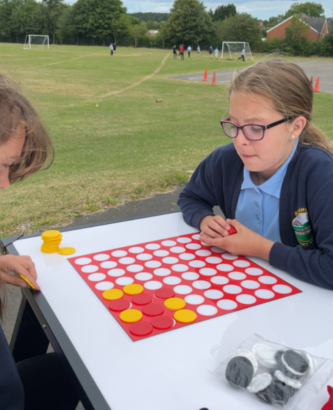 BurnhopePrimary's tweet photo. We have so much fun at playtimes- crafting and using our new games tables. https://t.co/XntzJdMnDx