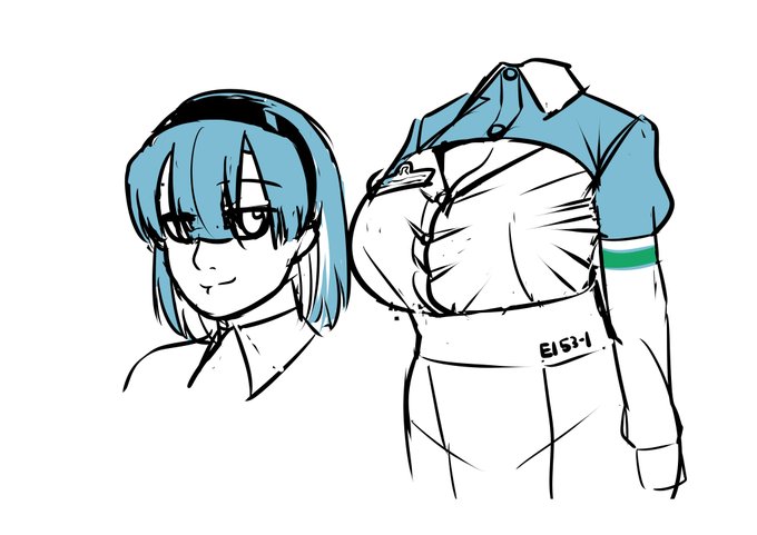 50いいね感謝。せっかく最大級にデカく描いたし水着とか着せたいよね。 