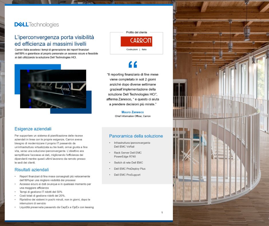lucarallo's tweet photo. La svolta dell'iperconvergenza
Con un IT moderno anche la tua azienda può massimizzare il valore dei dati.
Scopri come Carron ha ottenuto maggior efficienza e velocità con le soluzioni @DellTechItaly
Scarica e leggi la case history https://t.co/5xTCDzyFpS
#DellTechCase #adv https://t.co/tMusoSnMr2