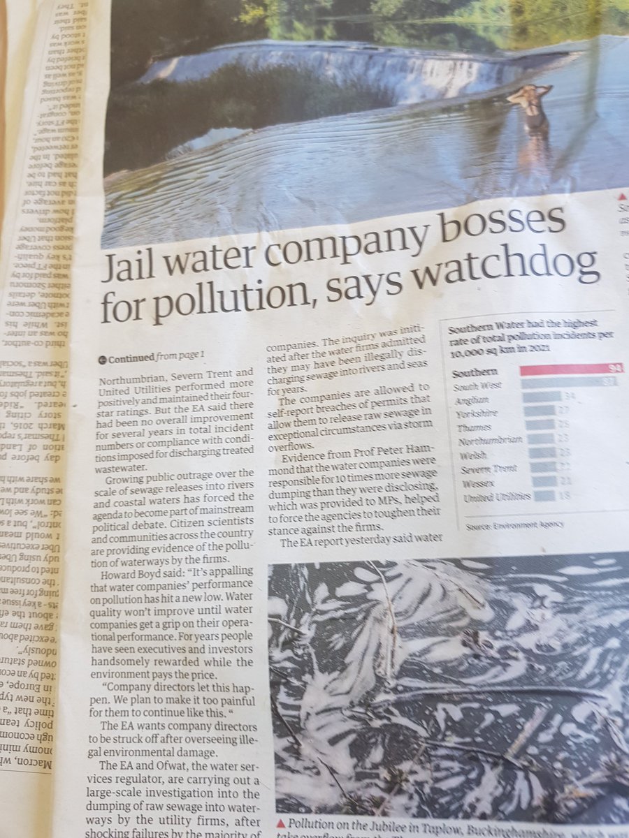Our rivers &amp; beaches r sewage filled because Johnson &amp; Mordaunt Tories deregulated water corps. 2 allow self-reporting of their pollution incidents. 
Surprise surprise now dumping 10 times more sewage than reporting.🤮
This is filthy wildlife trashing Brexit ReesMogg wants