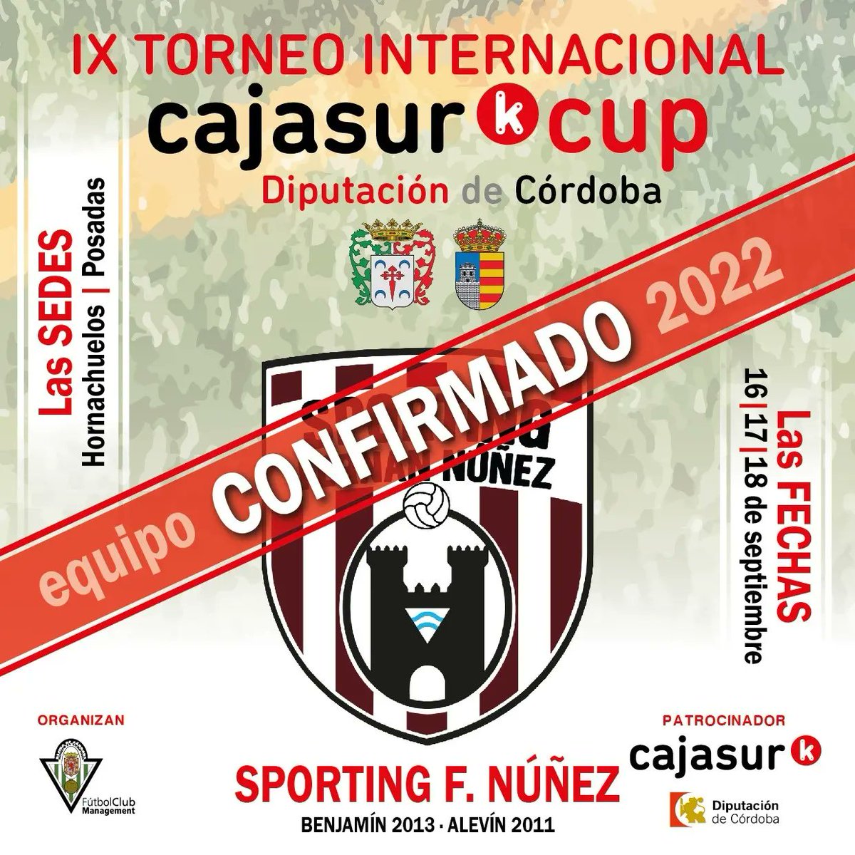 Pues aquí tenemos confirmados ya a a los Águilas! De Portugal nos visita este año la cantera del <a href="/slbenfica/">SL Benfica</a> ! Y  también nos confirma su presencia el primer equipo de la provincia, el @sportingfernannunez también estará presente en la #CajasurCup ! Empieza el viernes fuerte!