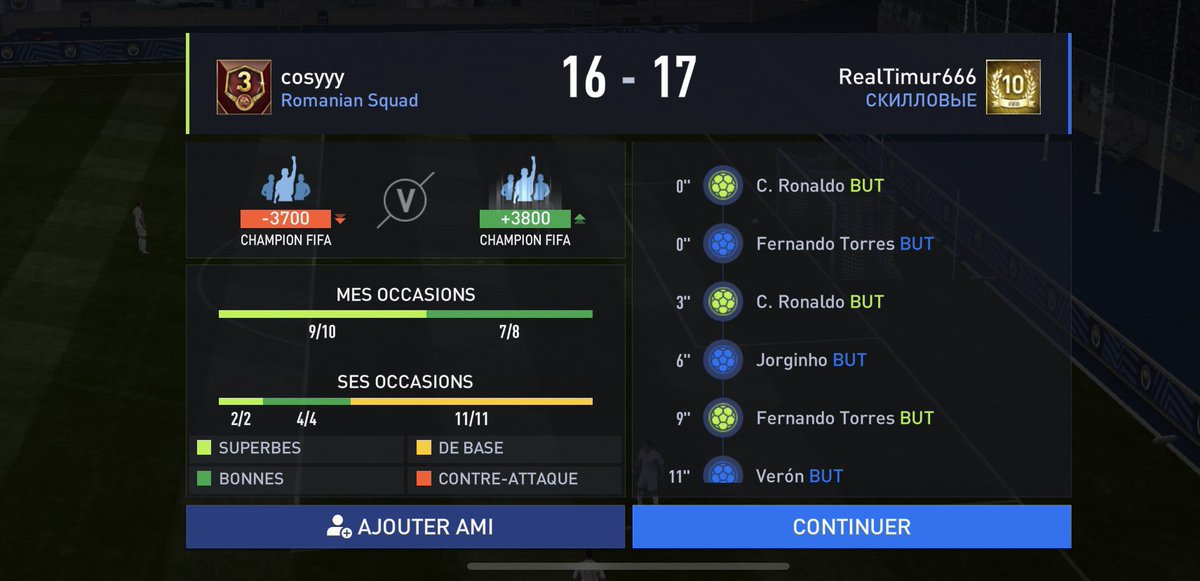 daningzz1's tweet photo. @DimitarFM @EAFIFAMOBILE @EAHelp After cosyyy started playing without gk https://t.co/EJwmfKF85q