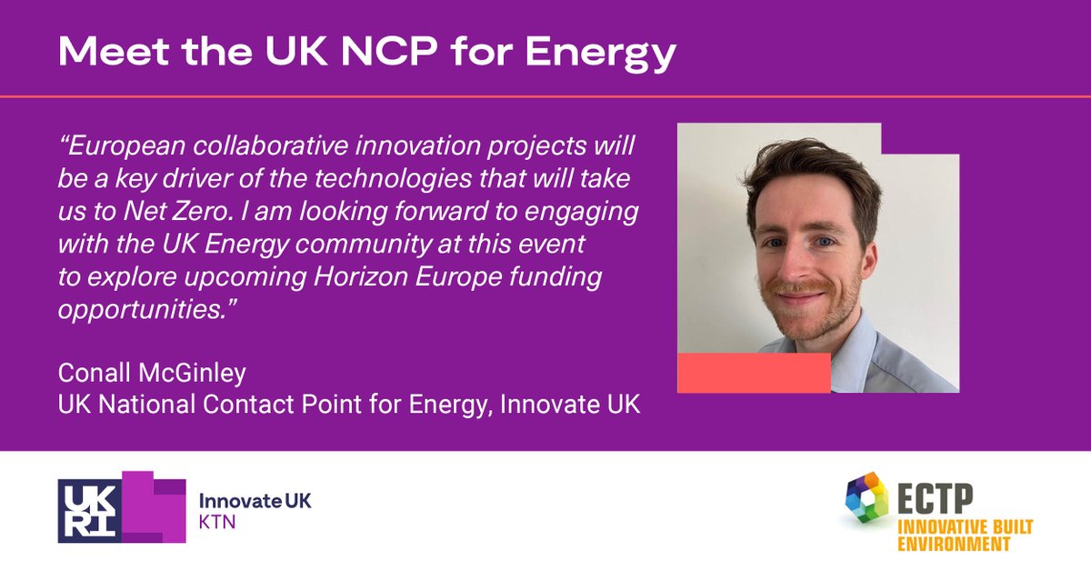 IUK_Global's tweet photo. Only a couple of days left till our #HorizonEurope #Energy Webinar. Join us on 19 July and meet the new UK #NationalContactPoint (#NCP) for Energy, Conall McGinley! @uk_energy_ncp @innovateuk
Register here: https://t.co/tTqHZONQ7B
#Built4People @KTN_Energy @UKRI_News @viola_hay https://t.co/OUtbzS3eee