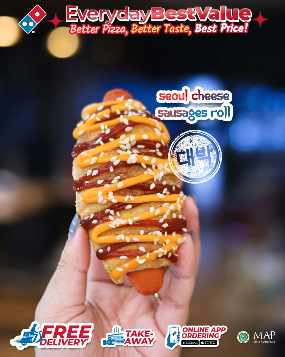 Domino's Pizza ID on Twitter "koreandaebak Wajib coba SEOUL CHEESE SAUSAGES ROLL!! Rotinya