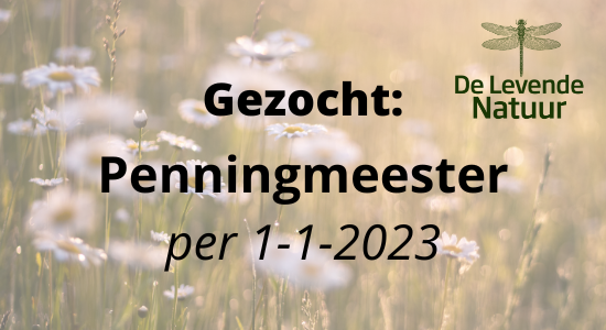 delevendenatuur's tweet photo. Gezocht: penningmeester per 1-1-2023
Interesse? Stuur een e-mail naar voorzitter@delevendenatuur.nl https://t.co/sn23cDWwM5