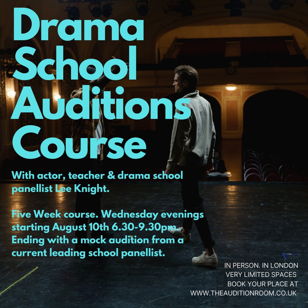 Now in person! The course completes with a mock audition and full feedback from a current audition panellist at a leading drama school. #auditions #acting #baacting #dramaschool #dramacourse