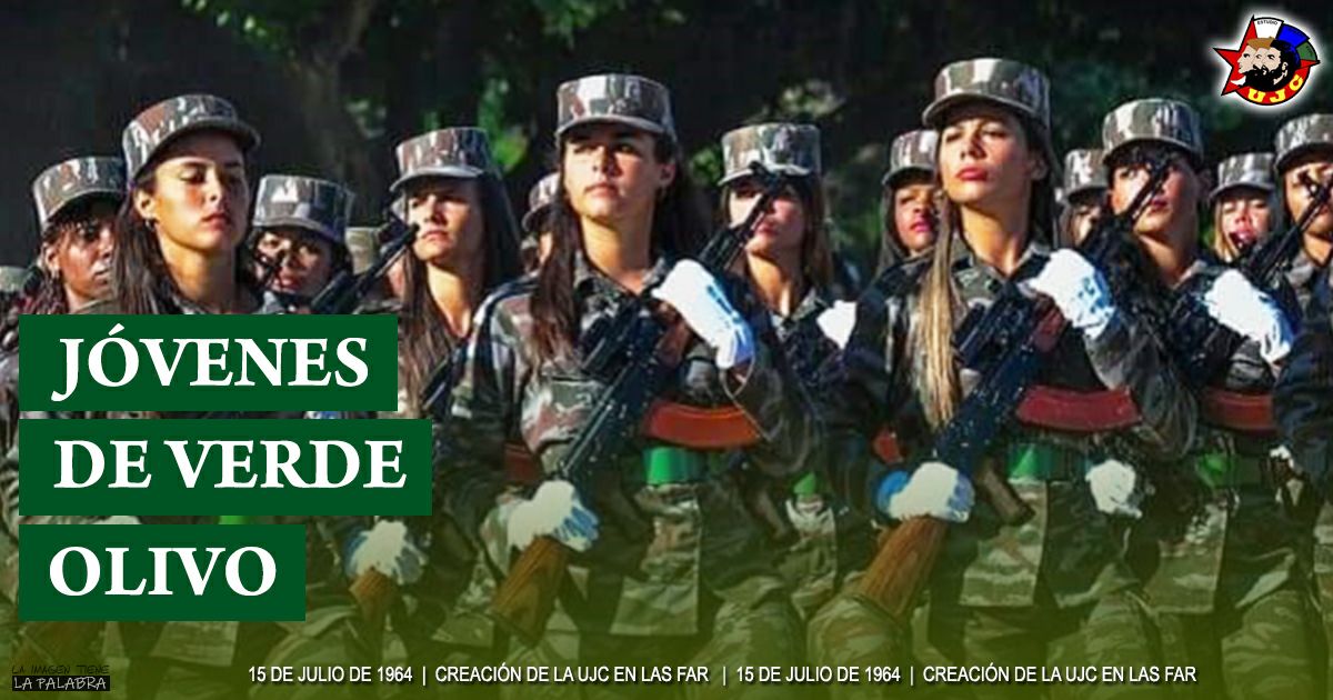 MinfarC's tweet photo. #FarCuba felicita a los jóvenes en el 58 aniversario de la construcción de la UJC en la institución armada.
#CubaPorLaPaz 
#SiempreEn26 https://t.co/V0nkQvg4Pz