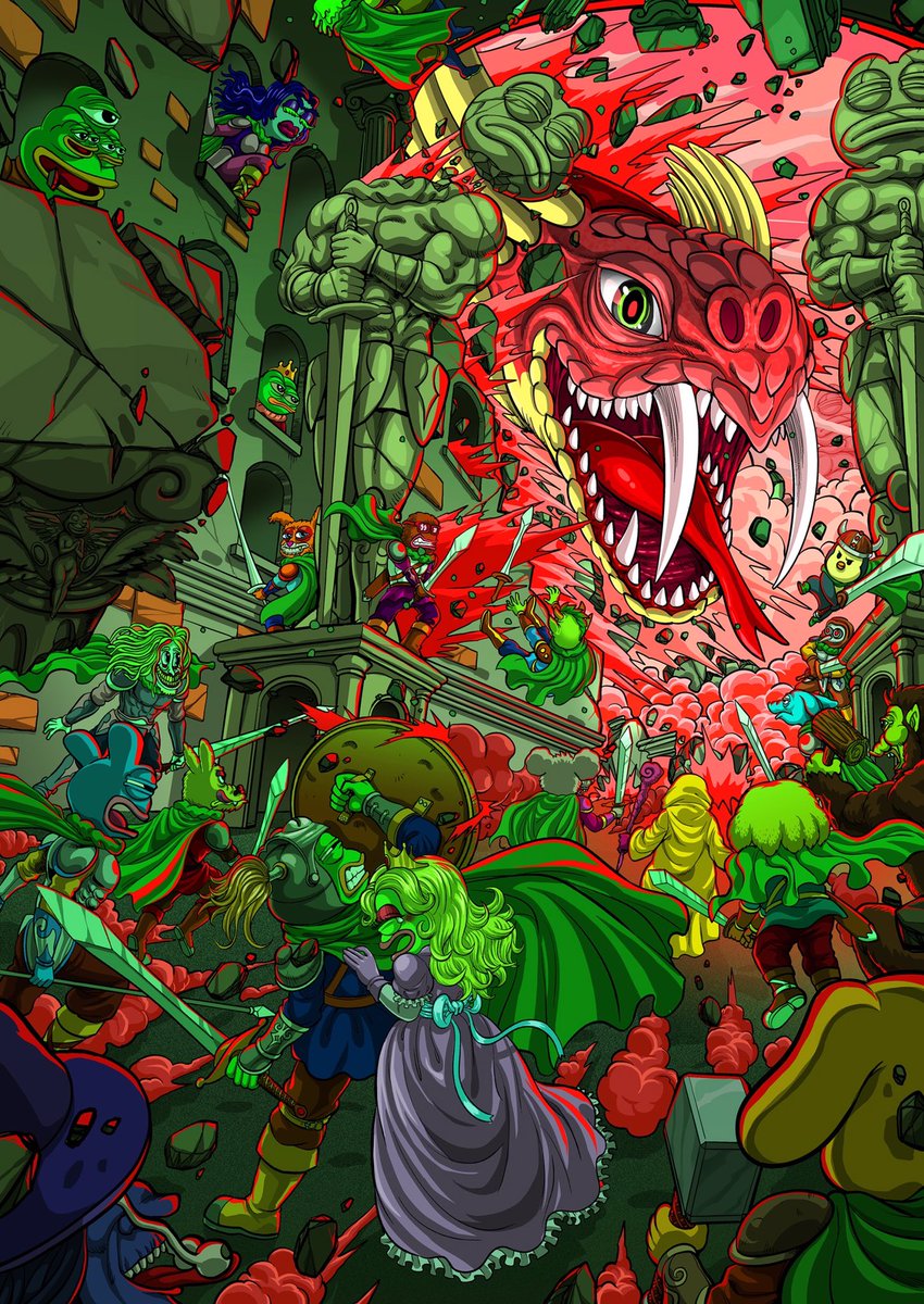 GREEN KNIGHT ASSEMBLE🐸⚔️💚

foundation.app/@chutchai/chut…

The calamity that comes in red
The Green Knights protect the princess and the kingdom he loves.

1/1 edition 
size 4966 X7016 pixels 
#Frogfam #pepe #pepethefrog #NFTCommumity #nfts