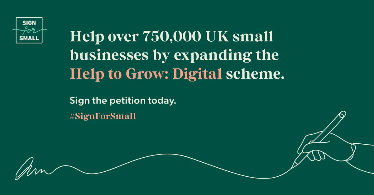 By signing the Sign for Small petition, you can help over 750,000 local small businesses get access to the support and tools they need to grow in today’s economy. Sign the petition today: signforsmall.uk #SignForSmall #HelpToGrow