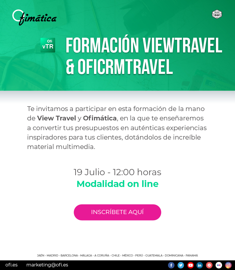 inspiravia's tweet photo. FORMACIÓN OfiViewtravel PROXIMO 19 Julio https://t.co/eDUEZ23jtr https://t.co/L9EtothNM3