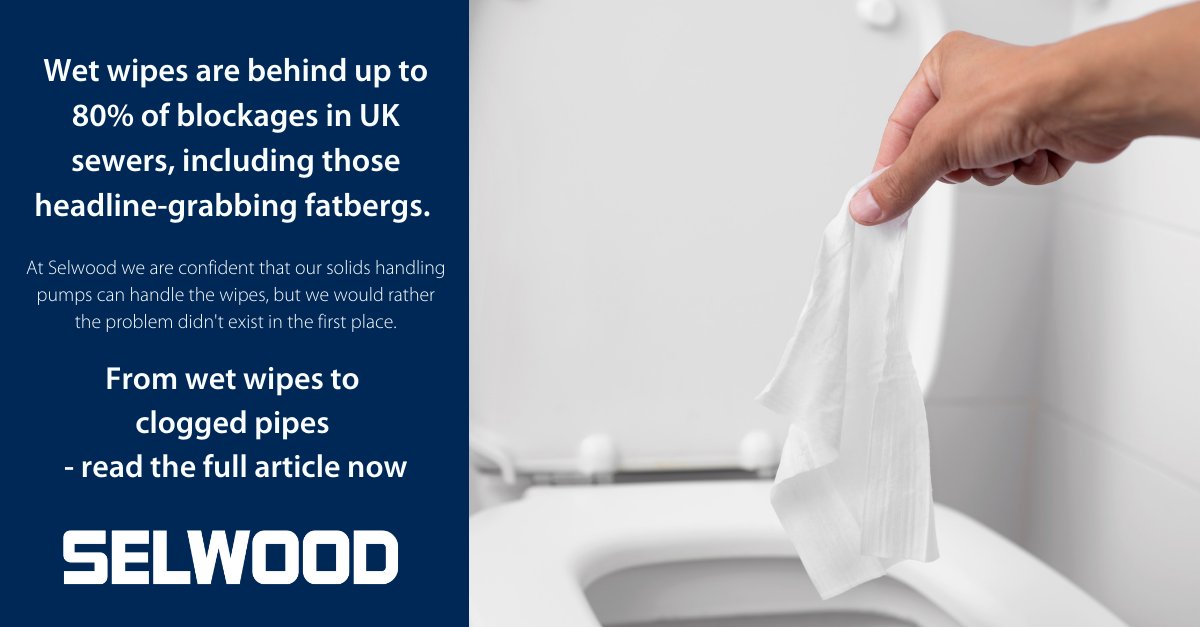 Wet wipes are convenient, cheap and easy to use, but they are also behind 80% of blockages in UK sewers. Here's why Selwood's solids handling pumps are up to the challenge.

selwood.co.uk/solids-handlin…