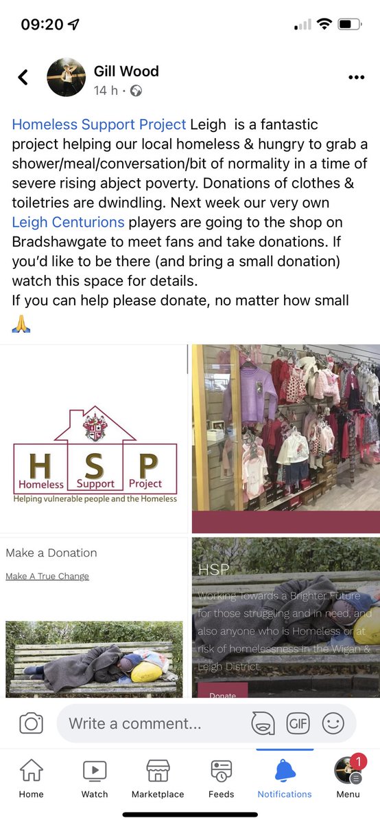 <a href="/HomelessLeigh/">HSP-Helping Support People</a> provides a fresh meal &amp; a space for Leigh’s homeless twice a day. Food is donated from local business’ and public. The rising cost of living, and all of us finding things a bit tougher, has resulted in donations slowing down. If you can donate at all please do 🙏