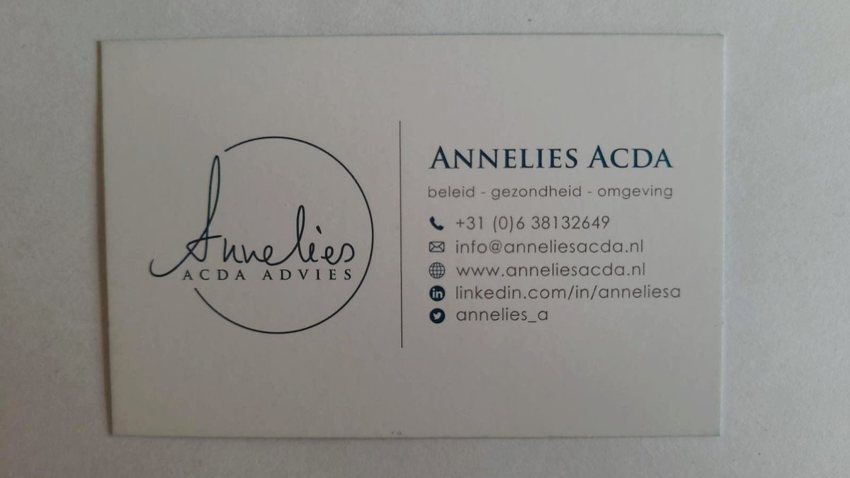 annelies_a's tweet photo. Mijn visitekaartjes zijn binnen! Per 1/9 waag ik de sprong en word ik zelfstandig adviseur, waar ik veel zin in heb. Maar eerst afronden bij @Gezondin en @PharosKennis, waar ik 7,5 topjaren heb gewerkt. #zzp #beleid #gezondheid #verbinding #fysiekdomein info@anneliesacda.nl https://t.co/T5HU1bCMcz