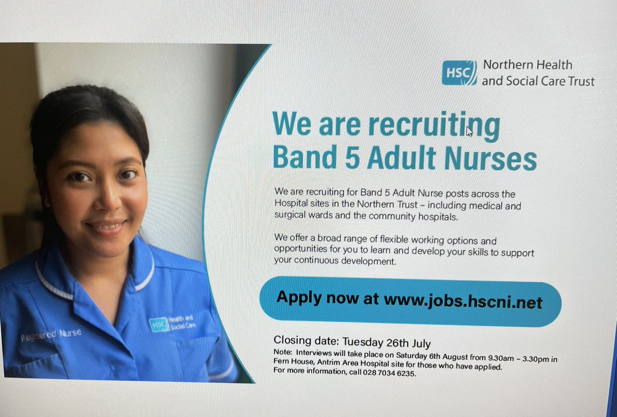 Julie Munn (@wardtriplea) on Twitter photo What a great opportunity to come and join the <a href="/NHSCTrust/">Northern Trust</a> #nursing #band5 <a href="/KarenJe21934884/">Karen.Jenkins</a> <a href="/millarwilson/">audrey harris</a> <a href="/mcerlane_angela/">angela mcerlane</a> <a href="/w_magowan/">Wendy Magowan</a> <a href="/jenniferwelshbt/">Jennifer Welsh</a> What a great opportunity to come and join the <a href="/NHSCTrust/">Northern Trust</a> #nursing #band5 <a href="/KarenJe21934884/">Karen.Jenkins</a> <a href="/millarwilson/">audrey harris</a> <a href="/mcerlane_angela/">angela mcerlane</a> <a href="/w_magowan/">Wendy Magowan</a> <a href="/jenniferwelshbt/">Jennifer Welsh</a>