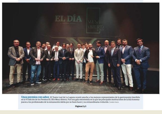 Seguro que esto tiene una explicación que desconozco. Foto de familia de los premios de gastronomía El Día- Mesa Abierta. 21 personas en la foto. ¿Qué llama la atención? Por cierto, ¡enhorabuena a los galardonados!