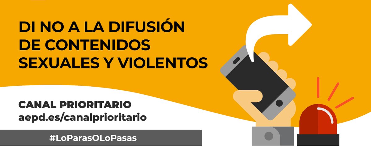AEPD_es's tweet photo. 📲 Las redes sociales no son un juego. #NoCompartas y #NoDifundas contenido sexual o violento en internet.
📢 Reporta la publicación de este contenido a través del Canal Prioritario de la #AEPD para su retirada urgente https://t.co/rJw9j7mhj4
#ProtegeSusDatos https://t.co/oJQeCuYGVv