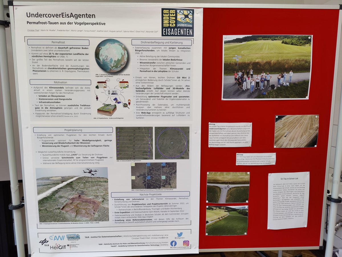UAgenten's tweet image. We just finished an exciting project week of experiments with the great students of Angergymnasium in #Jena flying #drones, creating #3Dmodels of the school and learning about #permafrost and #climatechange together with the #DLR_School_Lab