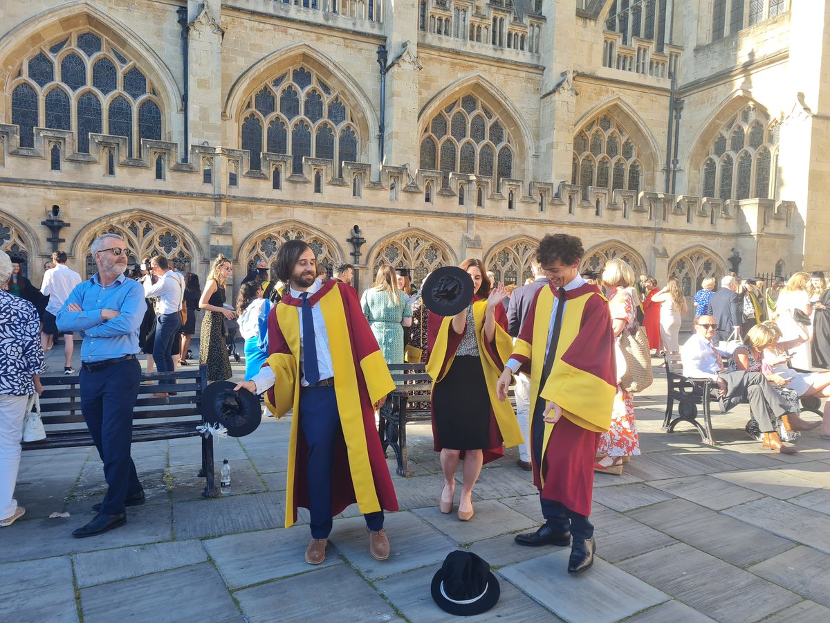 Jo_Abbas's tweet photo. Thank you! Wonderful to finally formally mark the end of the PhD. Continue to be grateful for all the wonderful people @UniofBathIPR  &amp; @bathsps for their support &amp; encouragement along the way. Congrats &amp; best of luck to everyone else graduating this summer 🍾 🥳 👏 https://t.co/I4nKz7Y2gZ