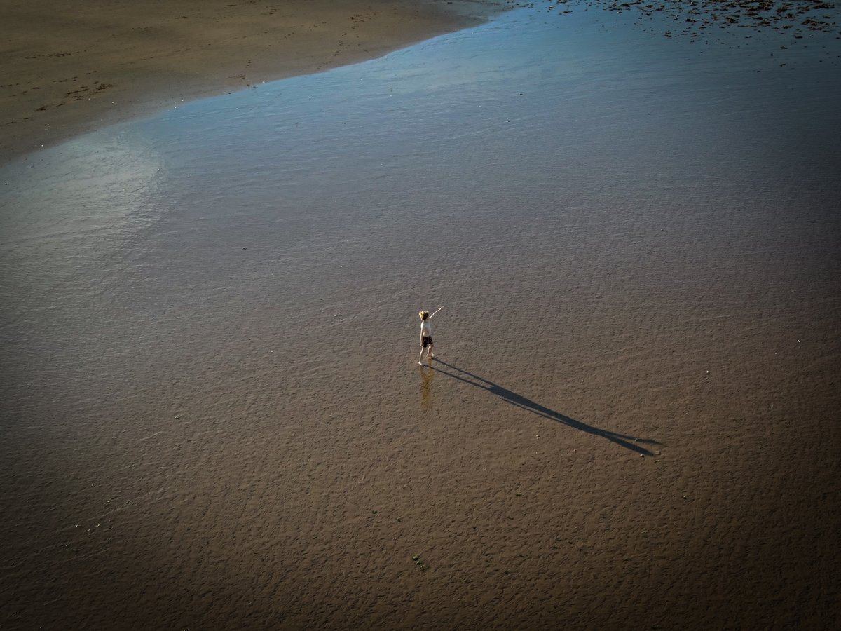 My son playing on the beach at Saltburn on Sea