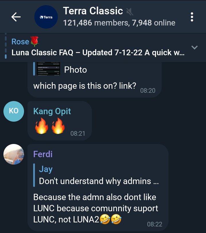 neongred's tweet photo. This Terra Classic group is the most toxic group.
It's controlled by Do Kwon and LUNA 2.0 admins.
They will keep on hating on LUNC since nobody cares about LUNA 2.0.
Leave that fake group and join real LUNC groups - Links in thread https://t.co/5L93p4RGSR