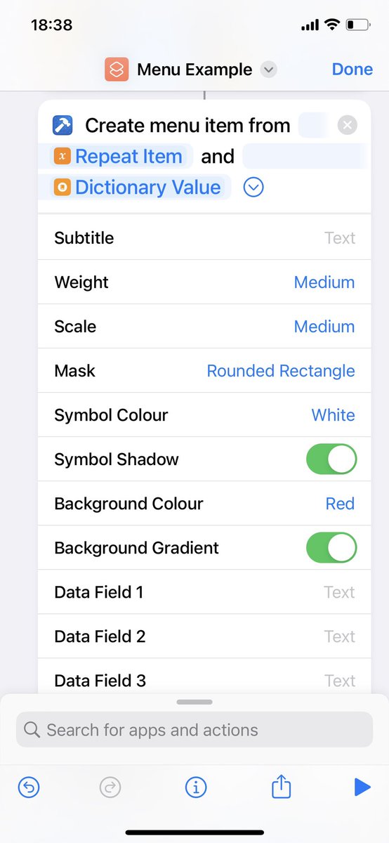 ToolboxProApp's tweet image. Latest iOS beta includes some new menu actions - create attractive menus from SF Symbols, Emoji or Images.
There’s also a new Quick Menu action with has some new features.