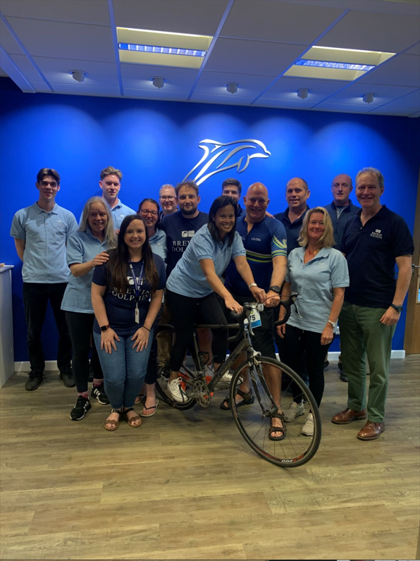brewindolphin's tweet photo. Our Marlborough office recently completed a cycling challenge where they covered 1,040km by continuously cycling 9-5 Monday-Friday. They raised an impressive £2,110 for their chosen charity @doorwayproject
https://t.co/RMROdyMQyK #BDPositiveImpact https://t.co/BFgT32ZCf0