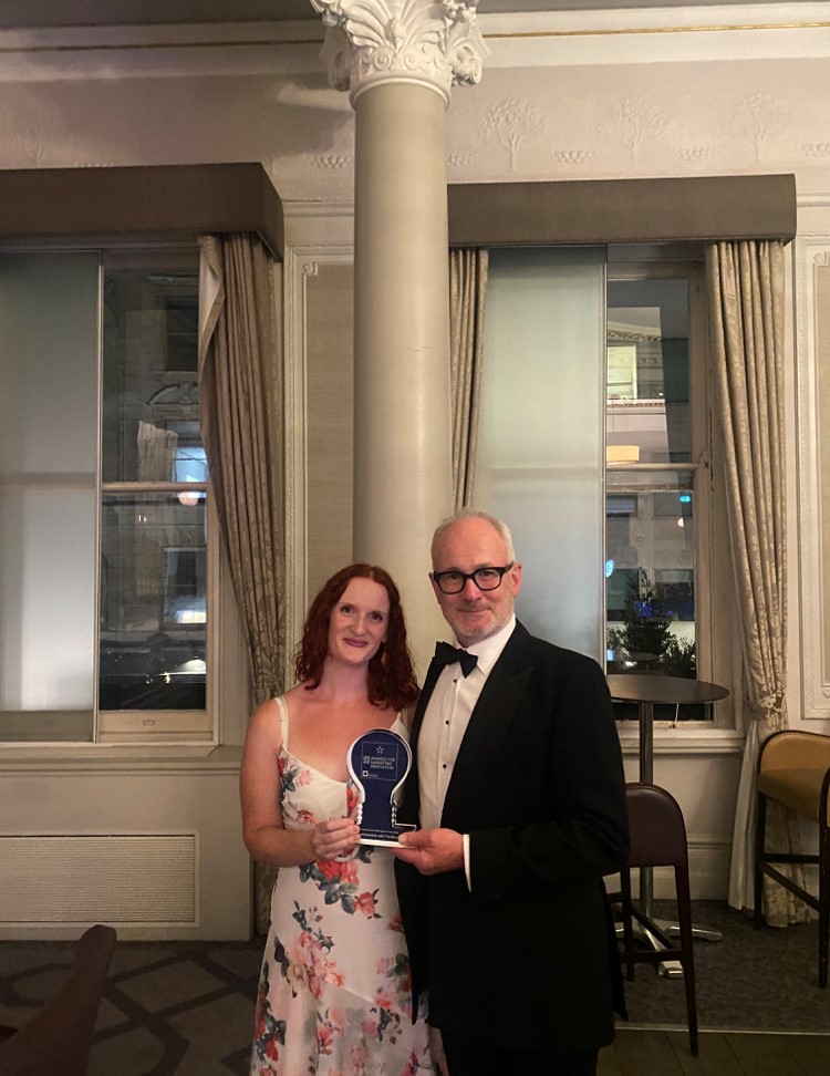 TheNurseryNews's tweet photo. What a delight to be able to share our victory with the AML Group last night for our 'Investor Index 2022, Constant Crisis: The New Stability', at the #2022awardsforMarketingInnovation. A big thanks to The Financial Services Forum for hosting such a fab evening! https://t.co/yVOJvuQ7hW