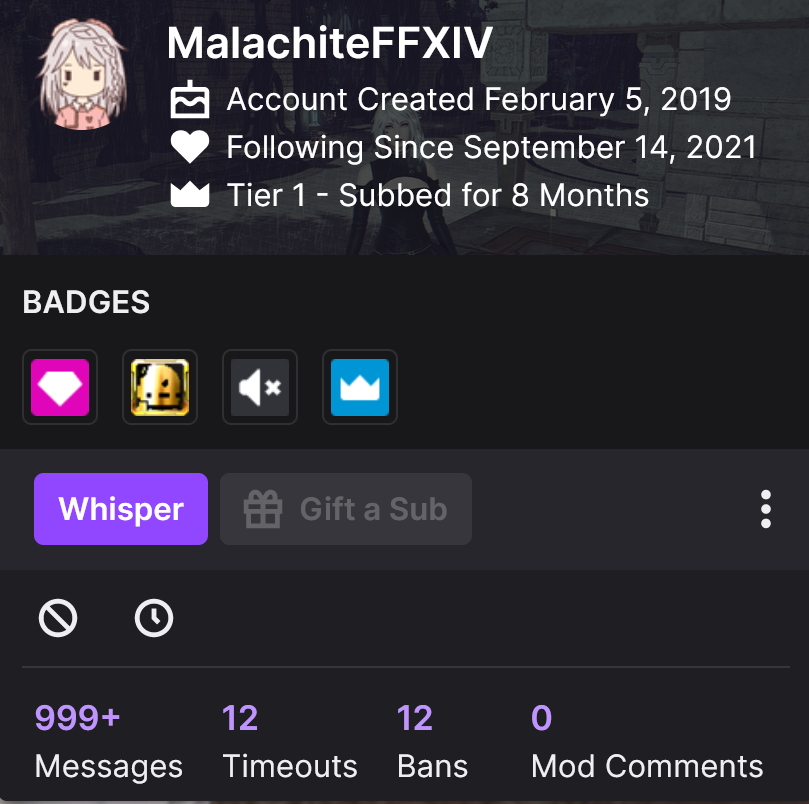 MaldMaster's tweet photo. @MalachiteFFXIV @SavixIrL @MalachiteFFXIV KEKW not even true but hey... 12 bans... going for kaizeers highscore? https://t.co/FirNKggZp8