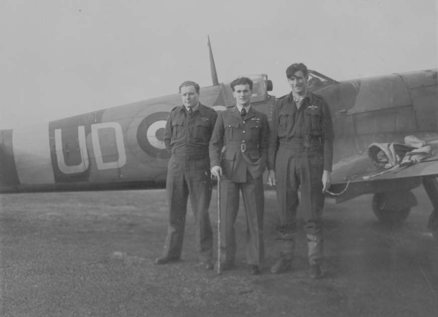RAFMUSEUM's tweet photo. #ObjectOfTheDay : Brendan #Finucane, DSO, DFC. A painting by Gilroy, and part of our Fine Art Collection. It shows the Irishman in a Spitfire cockpit wearing uniform, life jacket and holding his flying helmet. (FA03404) Don't forget today's virtual lecture https://t.co/4i9oQpGLTg https://t.co/tXWpLPRFKB