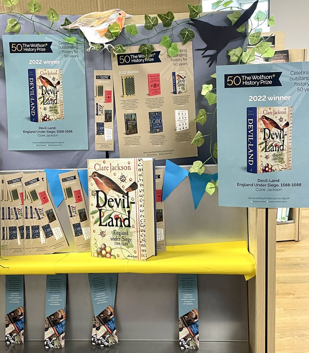 BlackheathLib's tweet photo. Celebrating the @WolfsonHistory @BlackheathLibry @greenwichlibs @Royal_Greenwich @Better_UK @readingagency congratulation to the winner #DevilLand #ClareJackson https://t.co/lazlaZ2WZZ