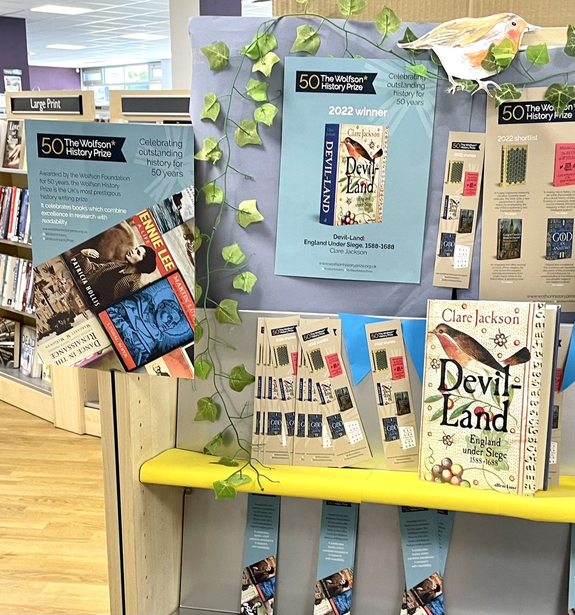 BlackheathLib's tweet photo. Celebrating the @WolfsonHistory @BlackheathLibry @greenwichlibs @Royal_Greenwich @Better_UK @readingagency congratulation to the winner #DevilLand #ClareJackson https://t.co/lazlaZ2WZZ
