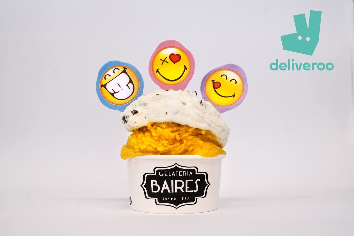 C'è chi mette le emoji dappertutto: anche sul gelato! 😂🍦 Se sei a Torino festeggia l'#EmojiDay con l'Emoji Ice Cream di #Baires sabato 16 e domenica 17 luglio 🍧 #ioDeliverooCosì #tuttoperilgusto #WorldEmojiDay