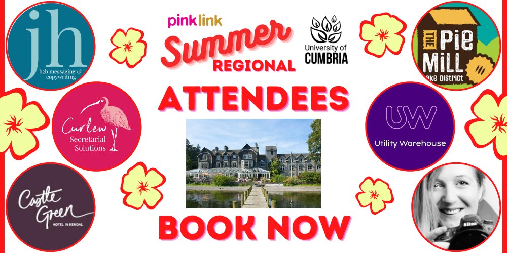 Come and join us! 2022 Pink Link Summer Regional #Cumbria 🌸 This business focused day will be filled with exhibitors, masterclasses, guest speakers and more! Supporting, promoting &amp; empowering #womeninbusiness. Don't miss out - Book your place now! pinklinkladies.co.uk/2022-summer-re…
