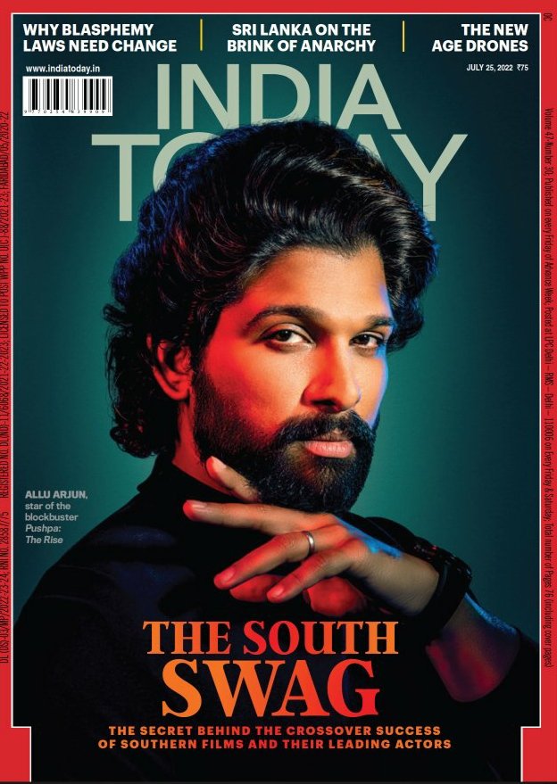 TrendsAlluArjun's tweet photo. Icon Star @alluarjun on the cover page of #IndiaTodayMagazine latest edition 🔥😍😍 https://t.co/jqxsveaBYk