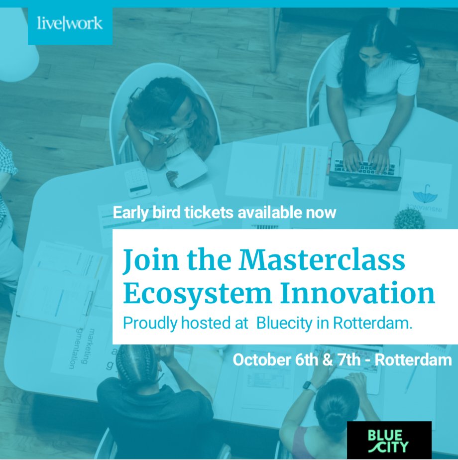 🎓 Join our 2-day Ecosystem Innovation Masterclass in October. Don't miss our early-bird tickets (available until September 7th)!
🗓 October 6th &amp; 7th, 2022
📍 Bluecity, Rotterdam, Netherlands
🎟 Early bird tickets are available until September 7th!
 lnkd.in/emnJXH4b
