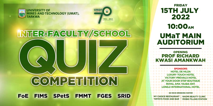 GhieUmat's tweet photo. Which school are you supporting in this years' inter-school quiz competition which comes off today.
This is towards @UMaT_EDU_GH 70th celebration 

#ghieumat #umatengineering #umatat70 #70thanniversary https://t.co/nvYbeGLRG7