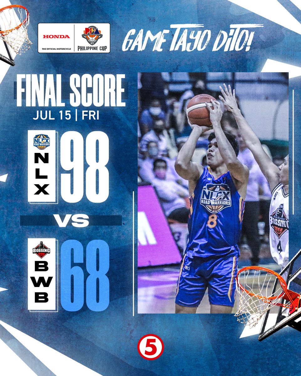 TV5manila's tweet photo. Roaring return to the win column for the Road Warriors! 31-2 ang simula ng NLEX bago tuluyang ibaon ang Blackwater!
#PBAGameTayoDito #IBAsa5 https://t.co/mjJ7WLIXRJ