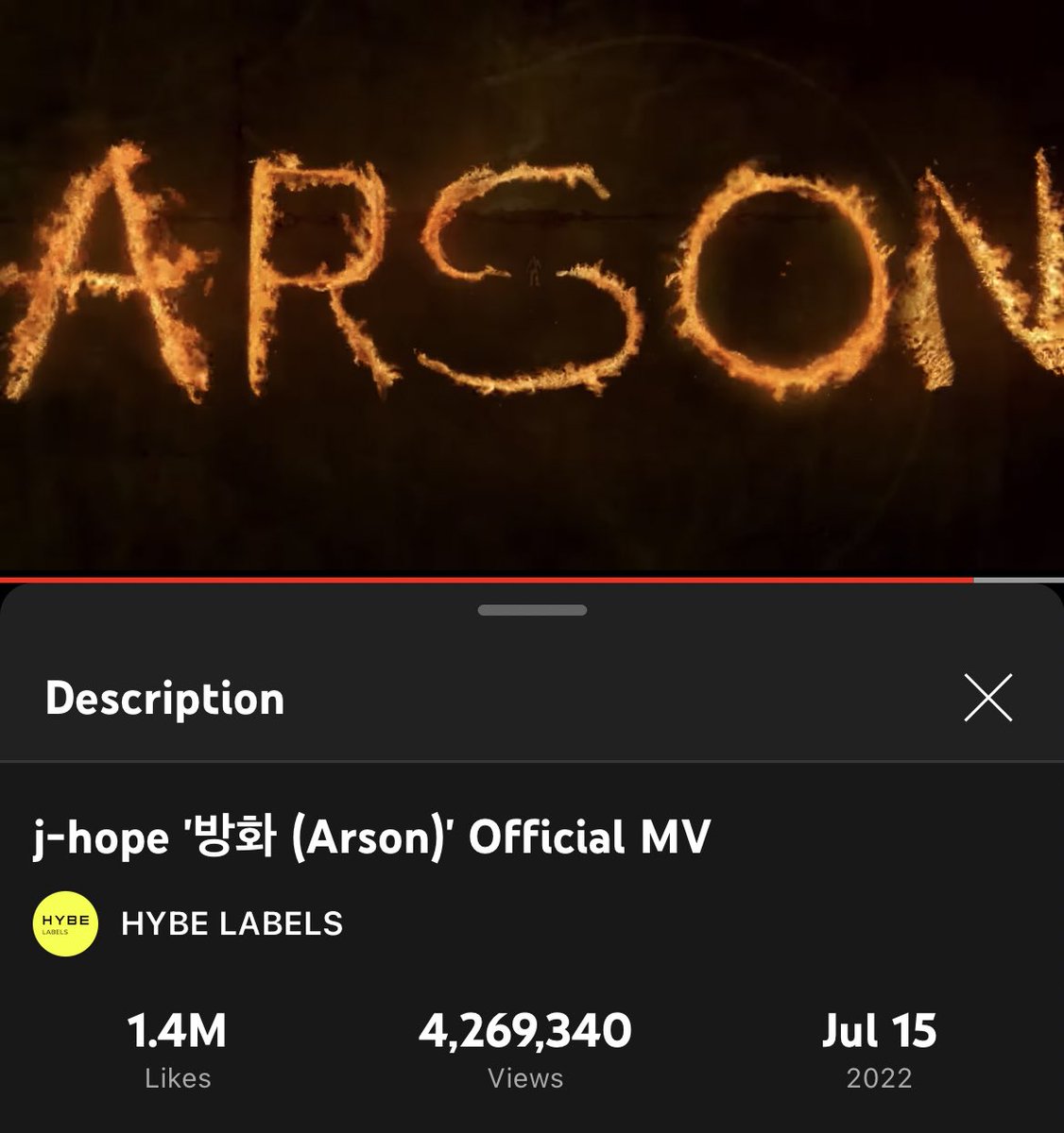 thehobiprint's tweet photo. Where and What are you streaming? Reply with your screenshots!

#JackInTheBox: https://t.co/9EOIvcCV2y
#jhope_Arson mv: https://t.co/scknHu10Y8

Can't stop listening to my favorite songs #jhope_Arson and #jhope_MORE from the album  #JackInTheBox by #jhope (@BTS_twt) https://t.co/2239xLFyEa
