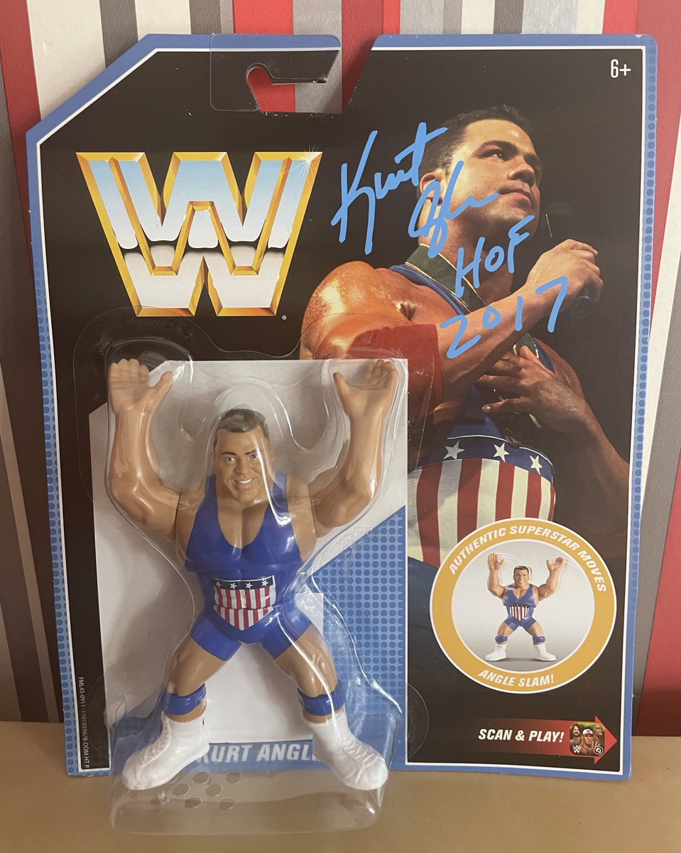 ShoneCold's tweet photo. 🇺🇸🏅@RealKurtAngle 🇺🇸 🏅
My choice for #hWoFigureFriday this week is The Olympic Hero #KurtAngle
It was great to meet Kurt at @ftlowrestling earlier this year & to get my #WWERetro signed ✍️
#hWo #FTLOW #YouSuck
#ItsTrueItsTrue #FigureFriday
#WeWantRetros #HasbroWorldOrder https://t.co/8bAeEtI7jq
