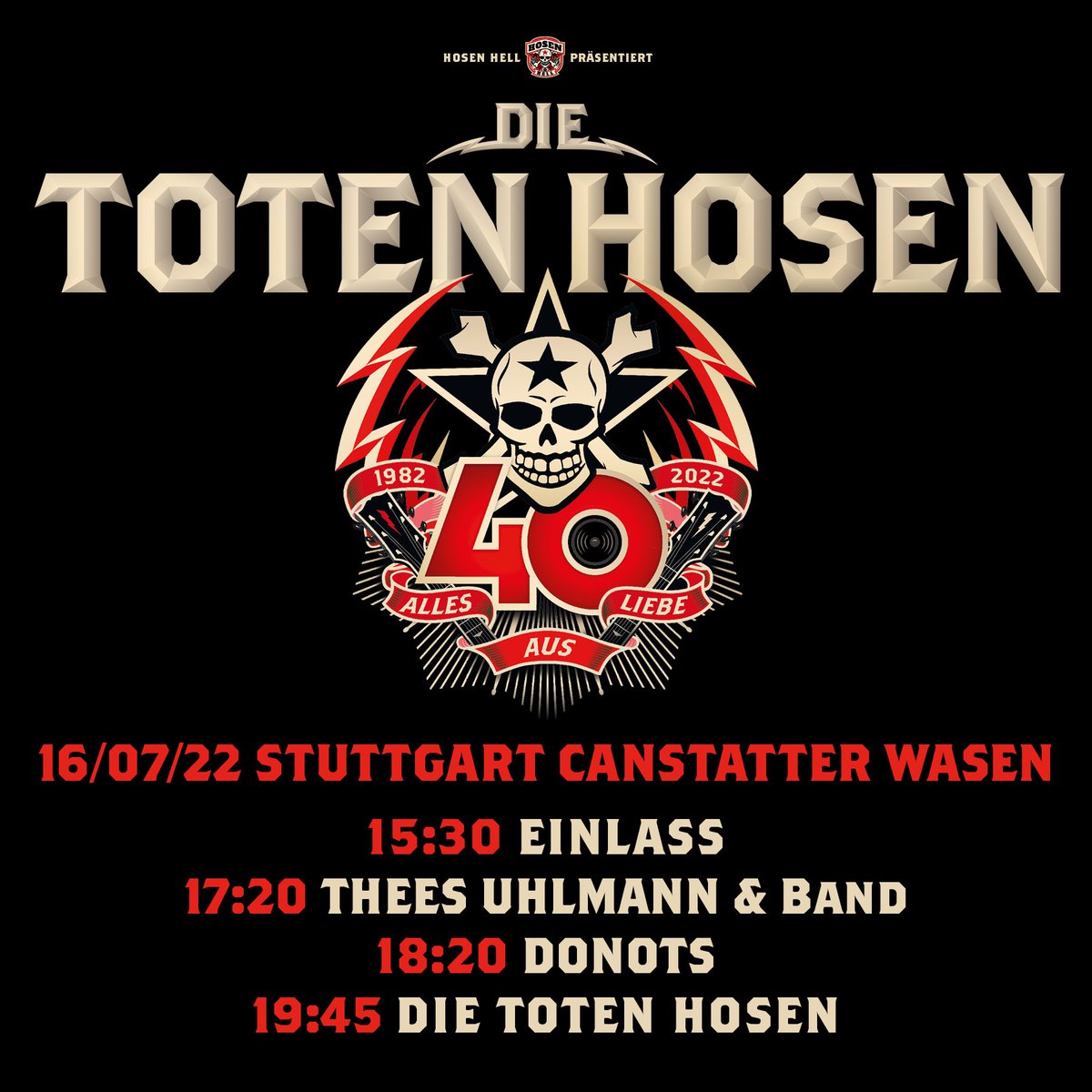 dietotenhosen's tweet image. Samstag Abend große Party in #Stuttgart: Wir freuen uns auf Euch und unsere Gäste! Hier sind die Anstoßzeiten. Das Konzert ist AUSVERKAUFT! #allesfürdietour