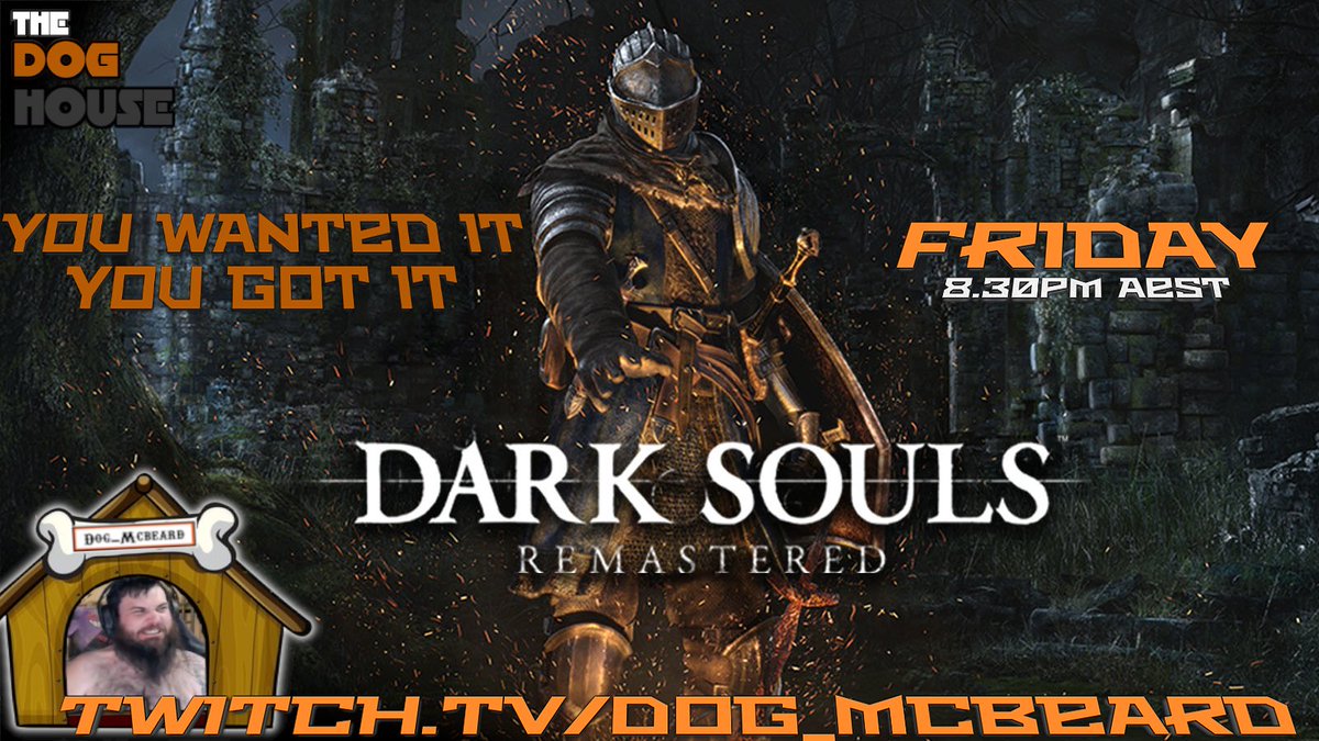 DogMcbeard's tweet photo. Tonight 🕣8.30PM AEST
Twitch🖥️ https://t.co/CH9yTAAhrE
Playing 🎮Dark Souls Remastered
Mature Audience Recommended🔞
#twitchstreamer #TwitchAffliate #darksoulsremastered https://t.co/IJMRaKKc33