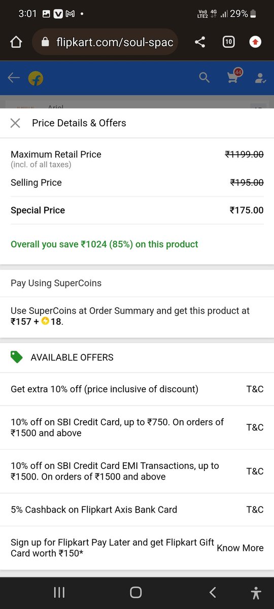 AMBATISHIVA16's tweet photo. @Flipkart Fake price by flipkart  the soul space boxer truck mens (New SKU: MWB-7025-BLK-00L) SKU CODE : SSMB02B )(Van no :ME46)was only 249 mrp , the price in flipkart is 1199 fake 85%DISCOUNT cheating the customers ,iam going to complaint in consumer court of india. Worst by https://t.co/Lrnyce5iKJ