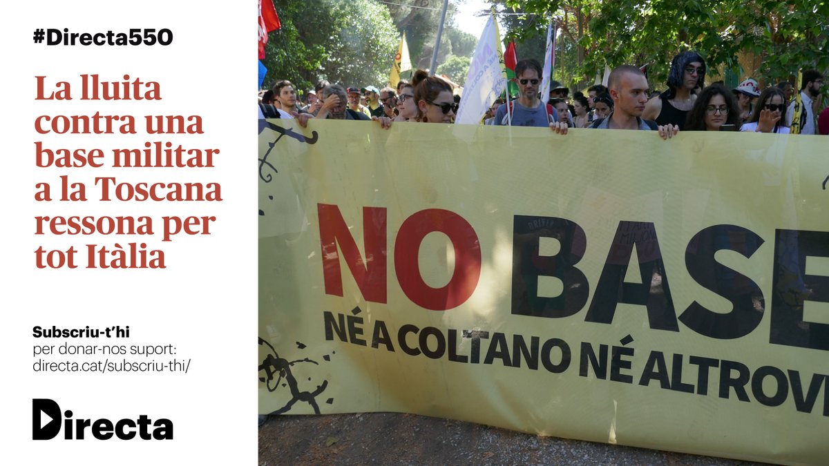 La_Directa's tweet photo. @JoventRepublica @batec_cat @mtslorente @EsterFayos @Pau_Fabregat @joventBarcelona @SEPC_UBRaval @SEPC_nacional @ArranSantBoi @Elcaudesantboi @CDRGarriga @CDRCatOficial @Arran_jovent @Esquerra_ERC #RodaElMón | Les protestes contra la construcció d’una base de l’exèrcit en la petita localitat toscana de Coltano evidencien les tensions que generen les infraestructures militars a Itàlia

✍️ Per Alessandro Stoppoloni 
▶️ https://t.co/V68240XGZR
#Directa550
#EnObert https://t.co/8aLUsbxt6O