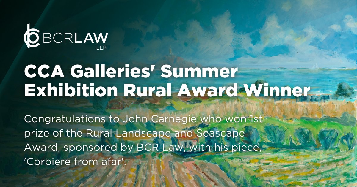 Congratulations to John Carnegie who won 1st prize of the Rural Landscape and Seascape Award, sponsored by BCR Law, at <a href="/CCAIntl/">CCA Galleries Int'l</a> Summer Exhibition 2022, with his piece 'Corbiere from afar'. Well done to all artists involved in the exhibition, which is on display until 26th July.