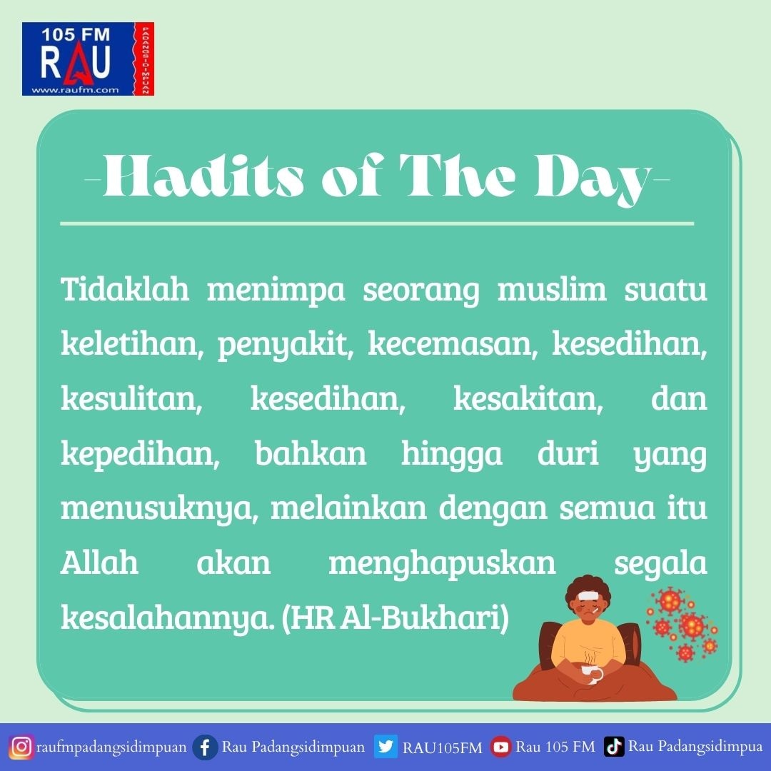 -Hadits of The Day- 

Allah itu maha baik rekan rau, mungkin dengan adanya penyakit kesalahan ataupun dosa kita bisa berkurang😇