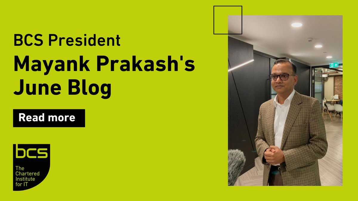 bcs's tweet photo. Our President @mayankprakash talks all things Pride, CogX Festival, @samoore becoming chair of our BCS council and much more in his June blog post

Read his reflections this month 👉 https://t.co/K8mVQmPxEs

#personalblog #juneblog #digital #techindustry https://t.co/Dx08CnDS5V