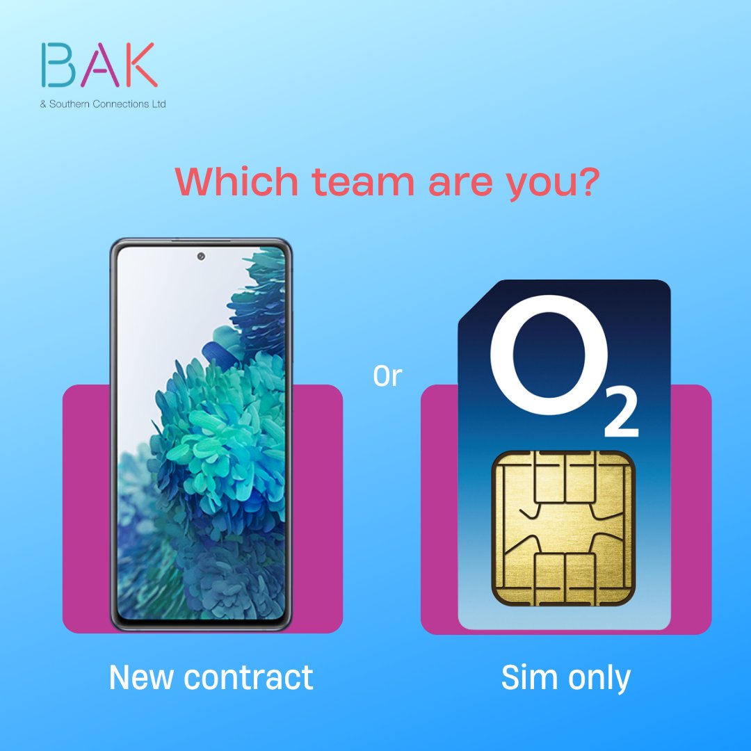 Which team are you, sim only contracts or a new phone contract? Read more about the benefits of both on this weeks blog post! 

bakltd.co.uk/post/sim-only-…

#blog #simonly #phonecontract #o2
