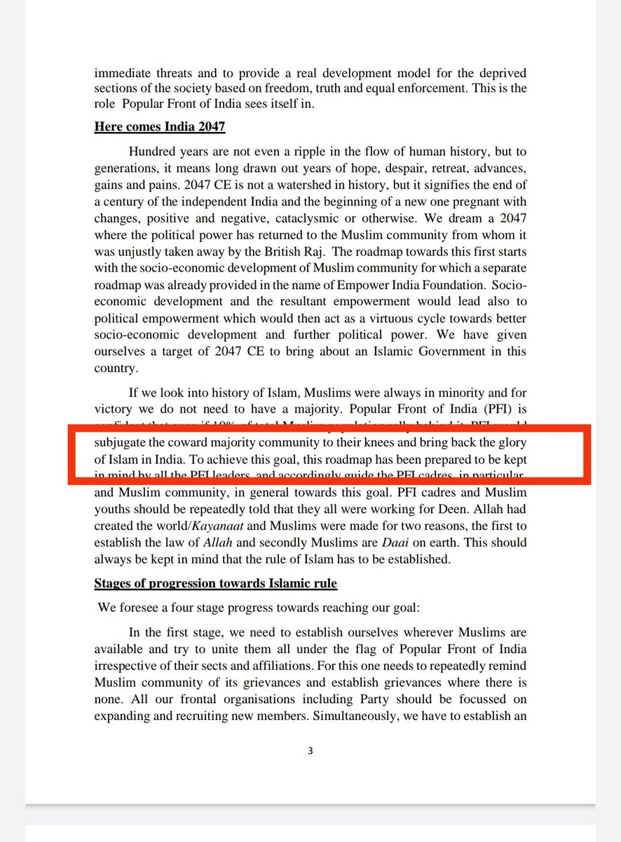 sttalkindia's tweet photo. Proof available of #PFI seeking genocide & subjugation of #Hindus. Yet Secular Parties support M parties & work to divide #India.
What's @PMOIndia @HMOIndia waiting for? #BanPFI now.
Hell with tolerance of terrorist groups & Pampering of Minorities. #IndiaFirst #HindusFirst https://t.co/0fPU7zH3Rc